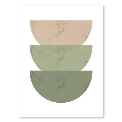 Abstract Green Plants Wall Art Trio - 6 / 50x70CM No Frame - Posters