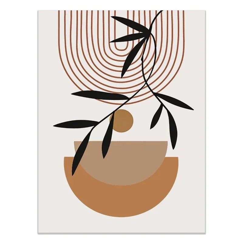 Abstract Green Plants Wall Art Trio - 10 / 40x60CM No Frame - Posters