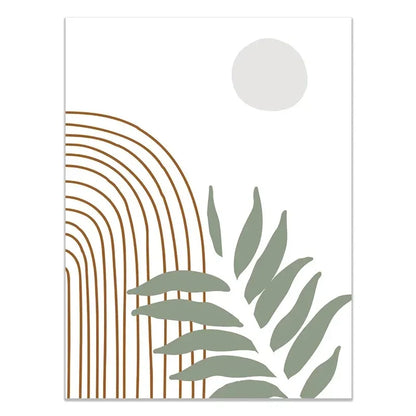 Abstract Green Plants Wall Art Trio - 14 / 40x60CM No Frame - Posters