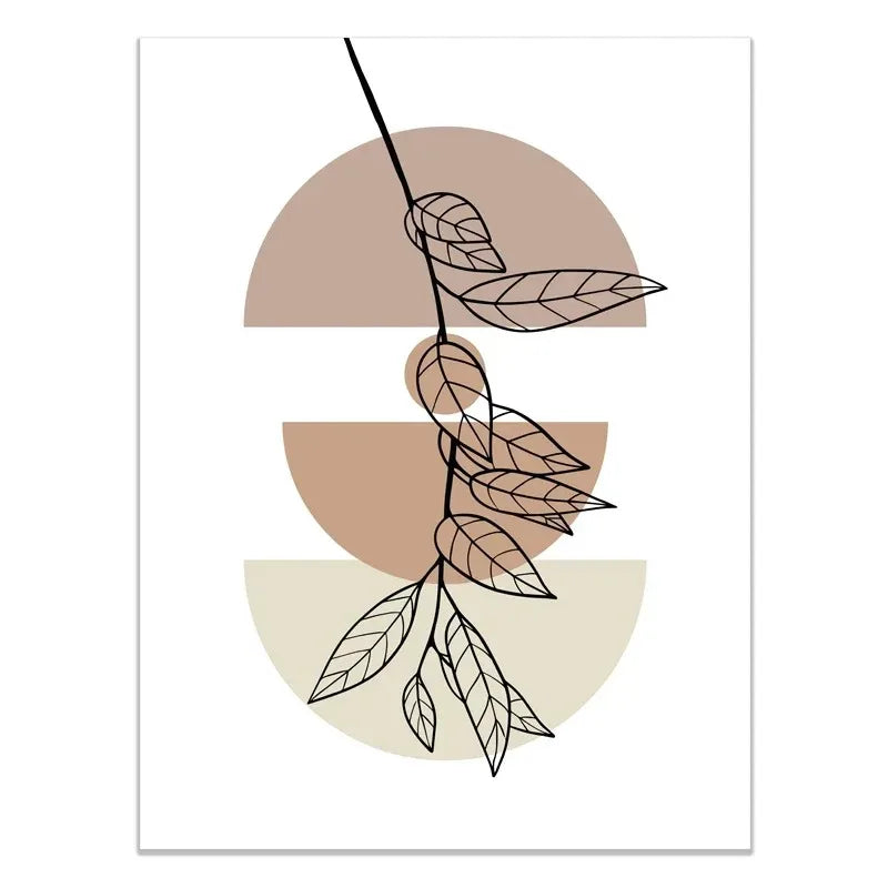 Abstract Green Plants Wall Art Trio - 9 / 20x30CM No Frame - Posters