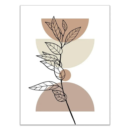 Abstract Green Plants Wall Art Trio - 7 / 40x50CM No Frame - Posters