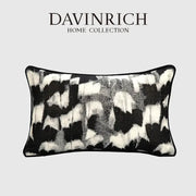 Black and white abstract monochrome jacquard pillow cover from decorbites for bedroom lumbar support
