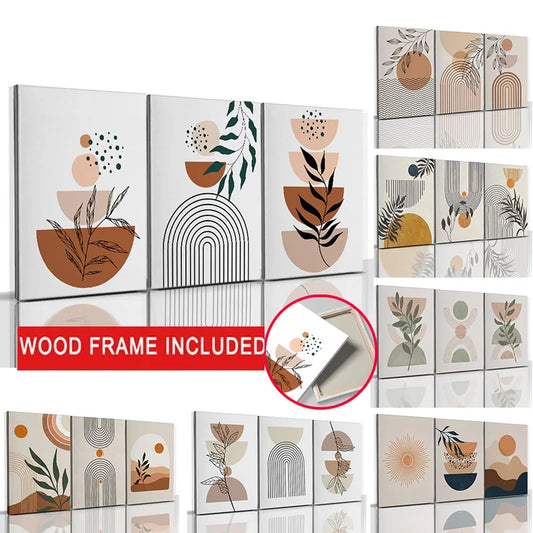 Abstract Orange Leaf Posters Set - Boho Home Wall Art - Posters