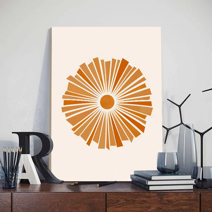 Abstract Orange Leaf Posters Set - Boho Home Wall Art - Posters