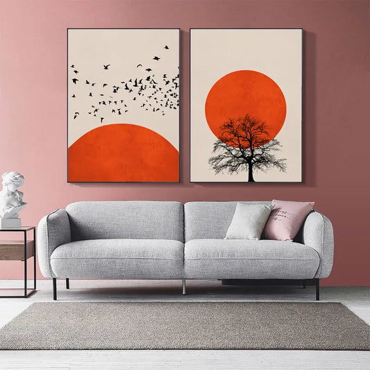 Abstract Winter Landscape Canvas Print - Nordic Style - Posters