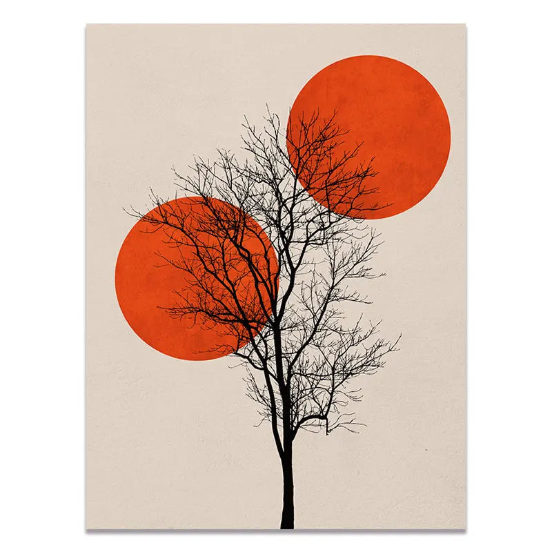 Abstract Winter Landscape Canvas Print - Nordic Style - 04 / 40x60cm No Frame - Posters