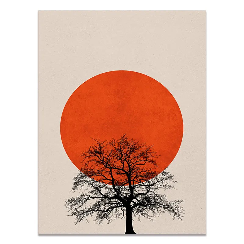 Abstract Winter Landscape Canvas Print - Nordic Style - 02 / 40x60cm No Frame - Posters