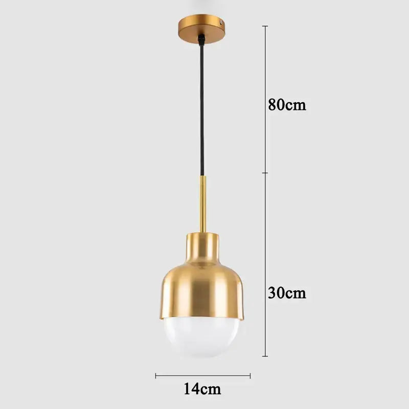 Decorbites™ acrylic ball pendant light with gold-toned brass fixture and frosted glass globe for modern minimalist decor