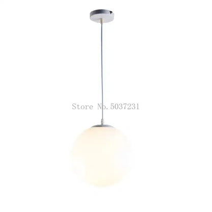 Modern nordic acrylic ball pendant light with frosted glass globe and chrome hardware for living room lighting
