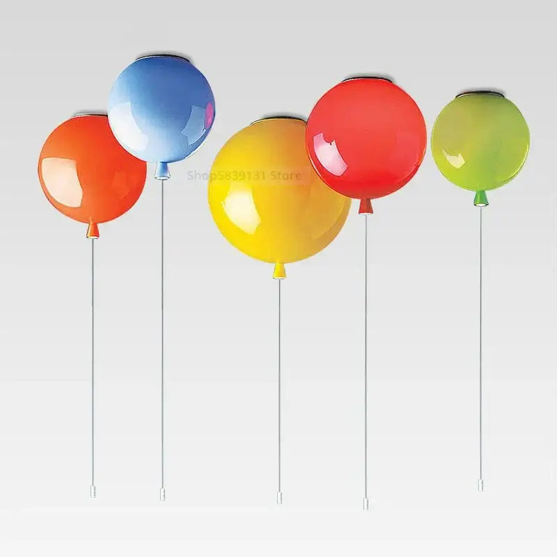 Vibrant orange, blue, yellow, red, and green acrylic balloon ceiling lights for modern nordic living room decor