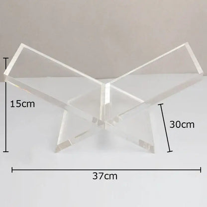 Clear acrylic butterfly-shaped display stand with marble base for modern home decor acrylic bookshelf organizer