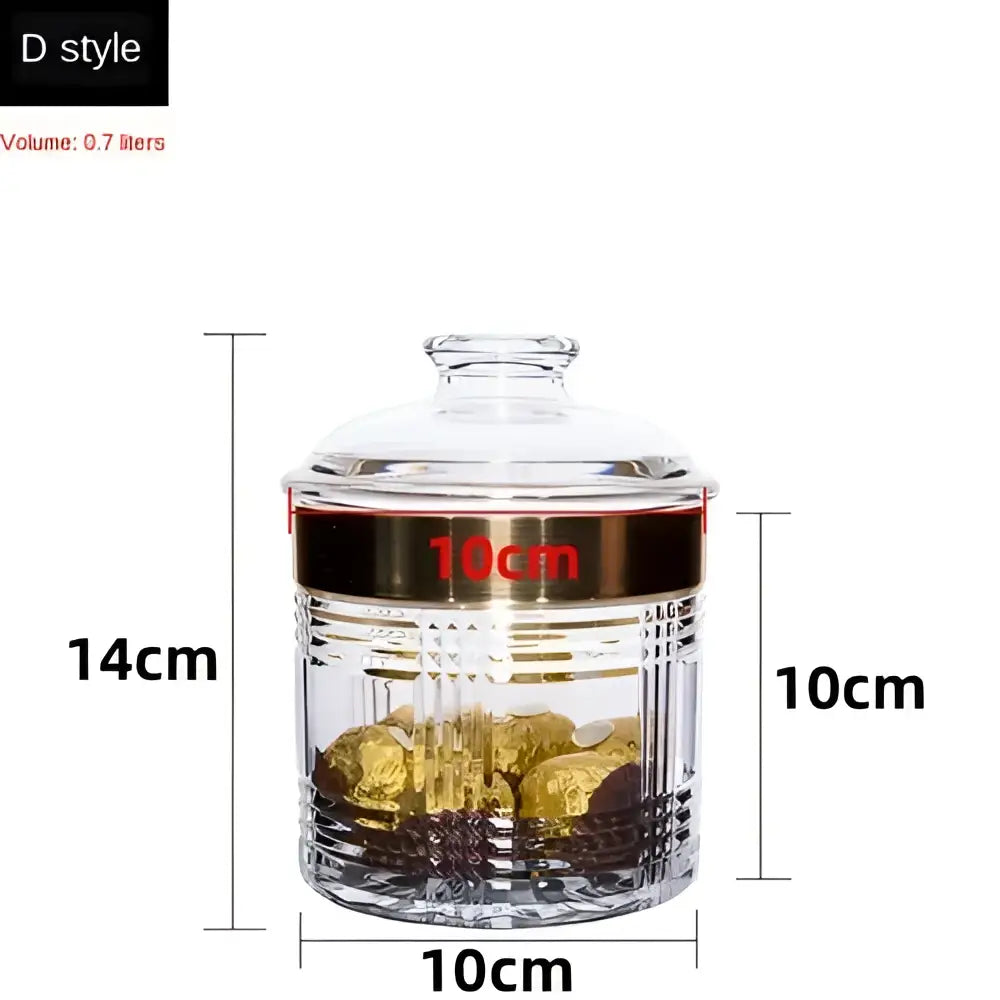Clear glass acrylic candy and spice jar from decorbites™ spice jar set with metallic band and vertical ridges