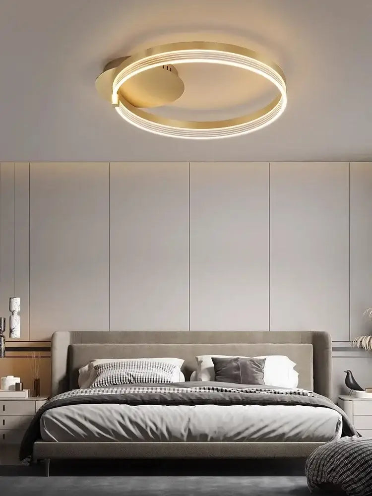 Decorbites™ acrylic ceiling chandelier lights in gold tone with integrated led ring for modern living room and kitchen