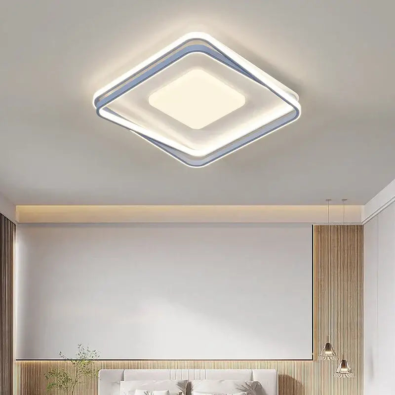 Decorbites™ acrylic chandelier minimalist indoor light with frosted glass panels and metallic trim for living spaces