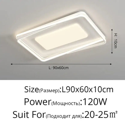 Modern rectangular decorbites™ acrylic chandelier with white frame and frosted glass minimalist indoor light for living spaces