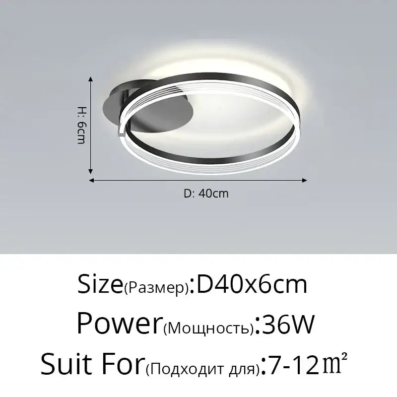 Modern minimalist DecorBites acrylic circle chandelier pendant light with black and white rings for living room decor