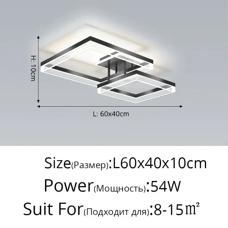 Modern rectangular ceiling light fixture with sleek black and white geometric design for DecorBites acrylic circle chandelier pendant lights