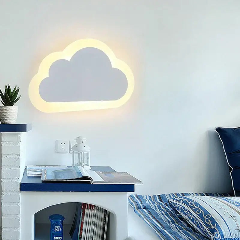 Decorbites™ acrylic clouds led wall light in soft glowing cloud shape with warm yellow illumination for modern decor