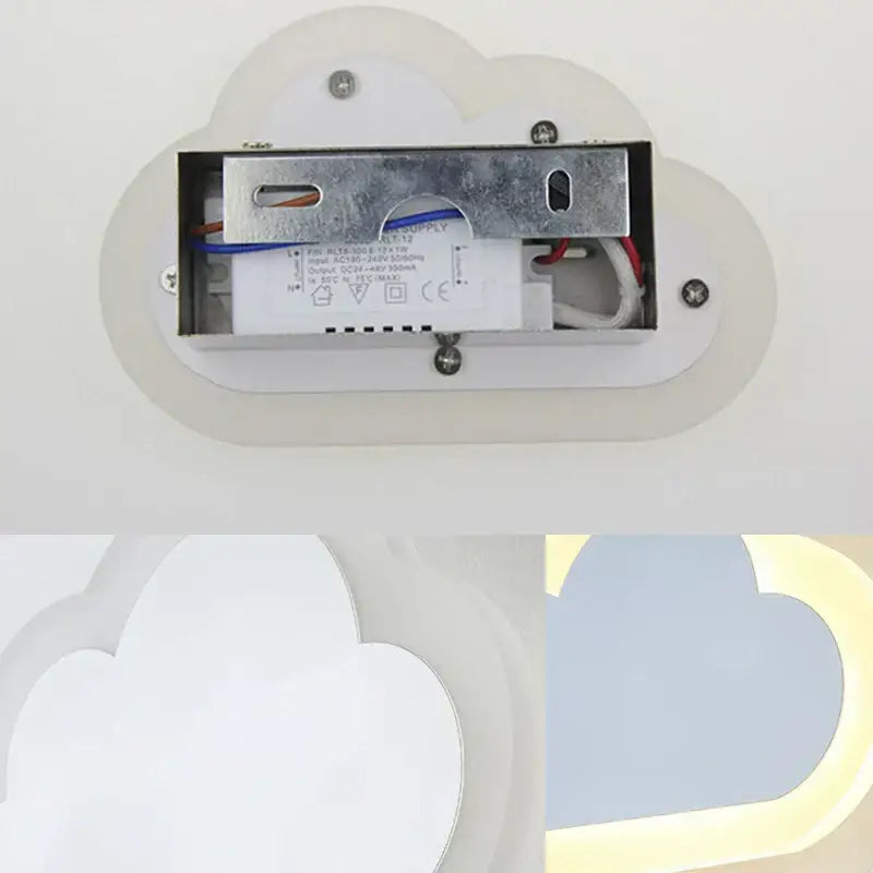 Decorbites™ acrylic clouds led wall light is a white cloud-shaped ceiling light with sleek modern design and integrated lighting circuitry