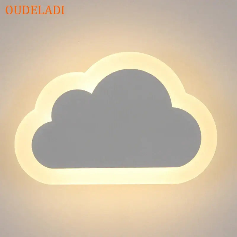 DecorBites™ acrylic clouds led wall light with warm yellow glow and gray interior for modern bedroom lighting