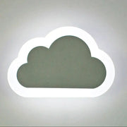 Decorbites acrylic clouds led wall light with glowing white outline and matte gray interior for modern bedroom decor