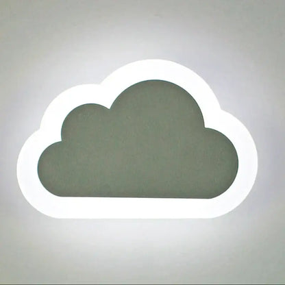 Decorbites acrylic clouds led wall light with glowing white outline and matte gray interior for modern bedroom decor