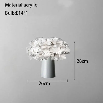 Decorbites™ acrylic flower led table lamp with transparent flower design and silver base for bedroom and living room lighting
