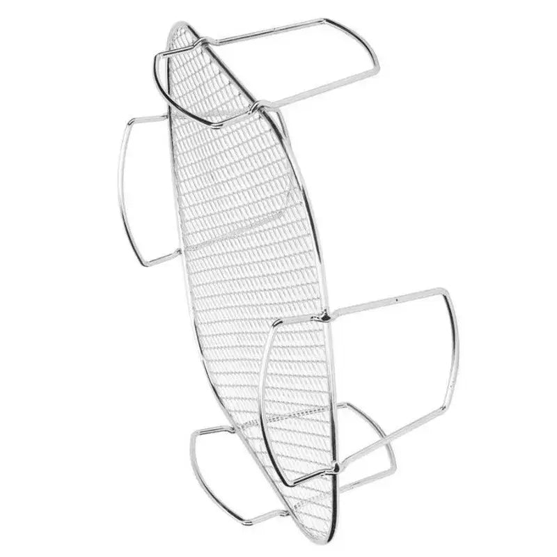Chrome-finished stainless steel dehydrator rack with wire mesh grid design for the decorbites air fryer stand
