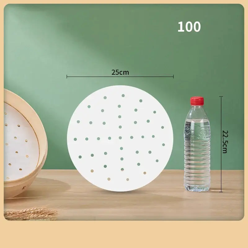 White circular steamer tray with perforations 25cm diameter for decorbites air fryer steamer fryer steamer papers use