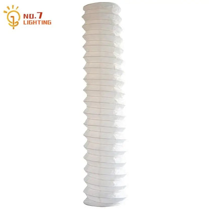 White accordion-style paper pendant light with tiered design from decorbites akari noguchi collection