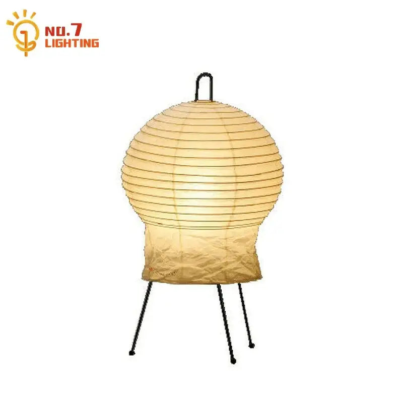 Decorbites™ akari noguchi warm-toned led floor lamp with black metal tripod base and handle for living room decor