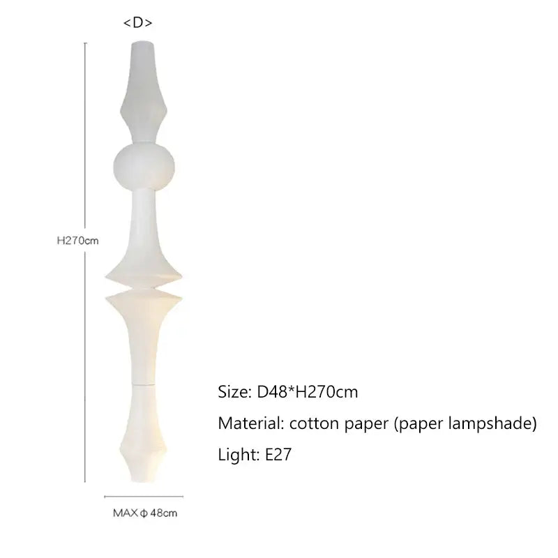 Decorbites™ akari rice paper pendant lamp with tall white sculptural paper pendant lamp for living room bedroom lighting