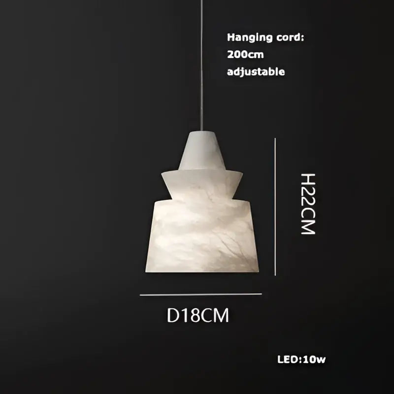 DecorBites™ alabaster pendant lights with white marble finish and adjustable 200cm cord for living room lighting