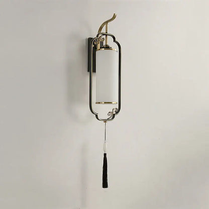 Decorbites™ all copper wall lamp with brass finish and off-white glass shade for living room bedside lighting