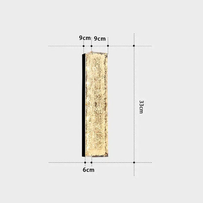 DecorBites™ all copper wall lamp with textured gold finish and black side panel for high-end light luxury decor