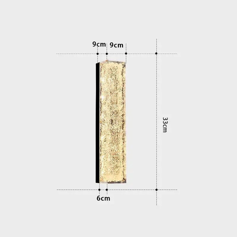 DecorBites™ all copper wall lamp with textured gold finish and black side panel for high-end light luxury decor