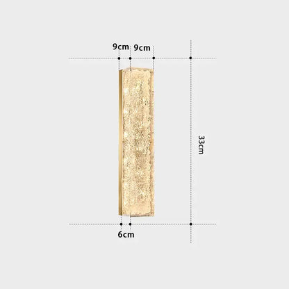 Decorbites™ all copper wall lamp featuring a tall slender hammered copper wall sconce 33cm by 9cm for luxury use