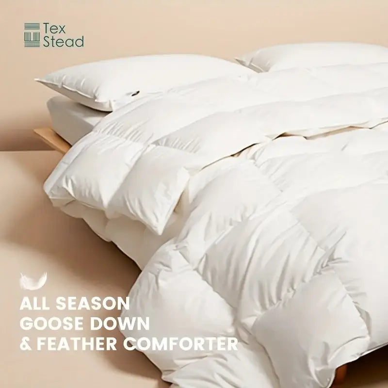 White tex stead all-season plush quilted comforter duvet insert made with lightweight goose down and feathers