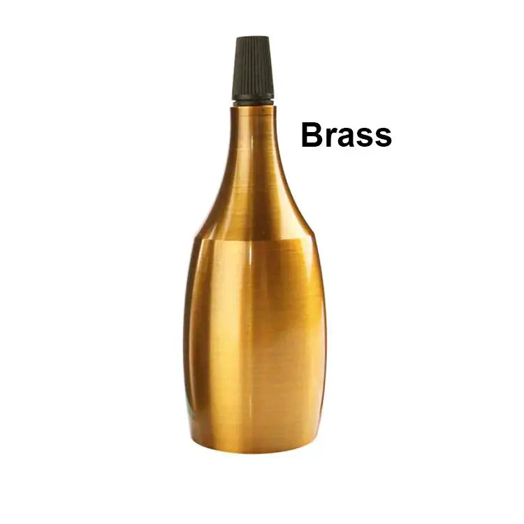Decorbites™ aluminum base e27 lamp holder featuring a brass bottle with a black ribbed cap for industrial lighting