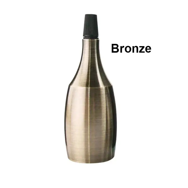 Bronze-colored metal lamp shade with ribbed black cap for decorbites aluminum base e27 led lamp holder industrial fixture