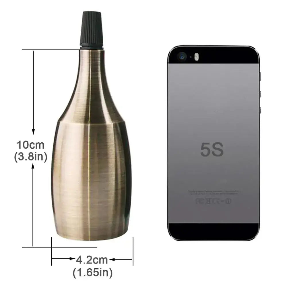 A sleek brass-colored metal decorbites™ aluminum base e27 lamp holder with black ribbed cap and base e27 led design