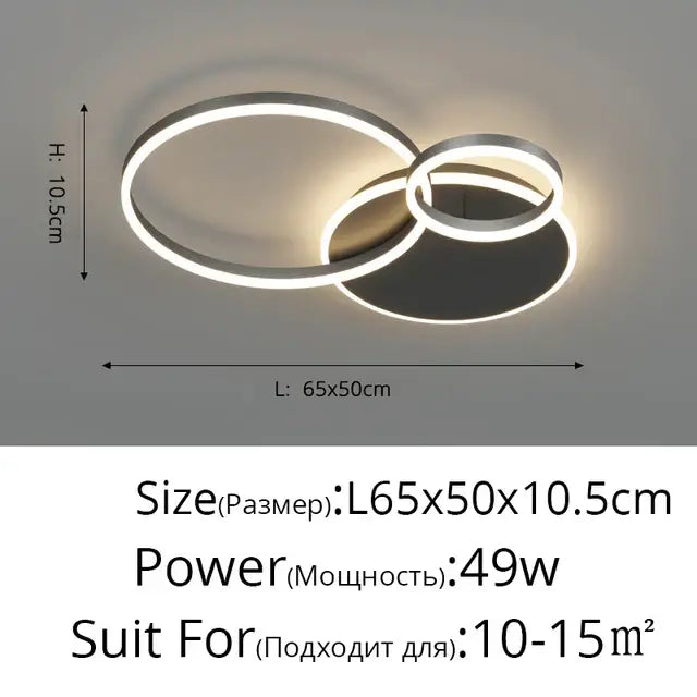 DecorBites aluminum circle led ceiling light features a modern silver circle led chandelier with bright white illumination