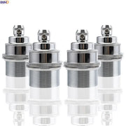 Chrome-finished chrome aluminum E27 lamp base holder with threaded base and knurled adjustment knob by DecorBites