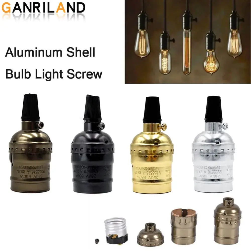 DecorBites aluminum E27 lamp holder pendant light in bronze black gold and silver with textured finish