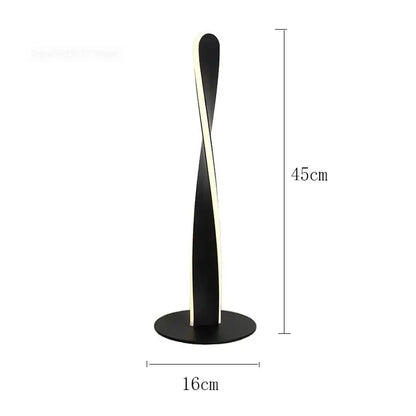 Sleek black and white decorbites aluminum floor lamp with twisted design modern minimalist dimmable led lighting