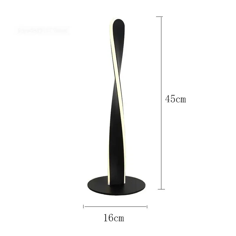 Sleek black and white decorbites aluminum floor lamp with twisted design modern minimalist dimmable led lighting