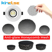 Decorbites aluminum honeycomb downlight grill in black for anti-glare spot lighting applications with honeycomb downlight design