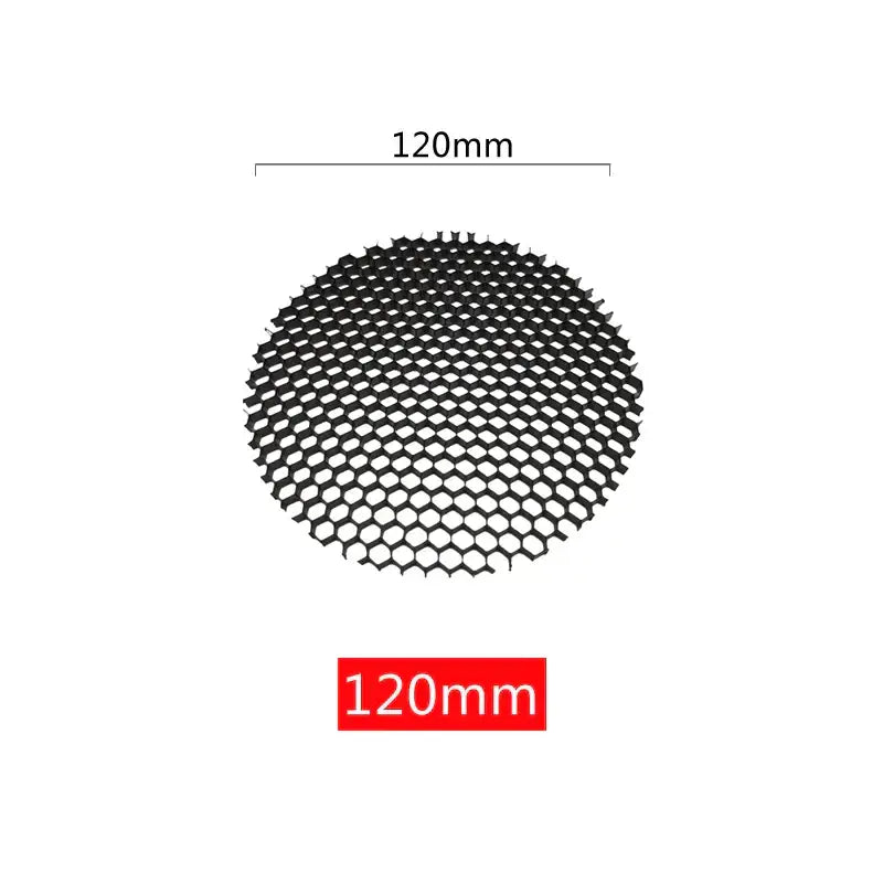 Black circular aluminum honeycomb downlight grill 120mm diameter for DecorBites™ spot lighting fixture