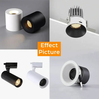 Modern decorbites™ aluminum honeycomb downlight grill with sleek white and matte black finishes and adjustable led beams
