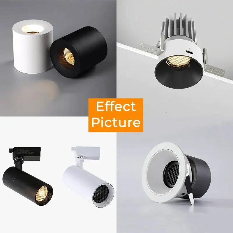 Modern decorbites™ aluminum honeycomb downlight grill with sleek white and matte black finishes and adjustable led beams